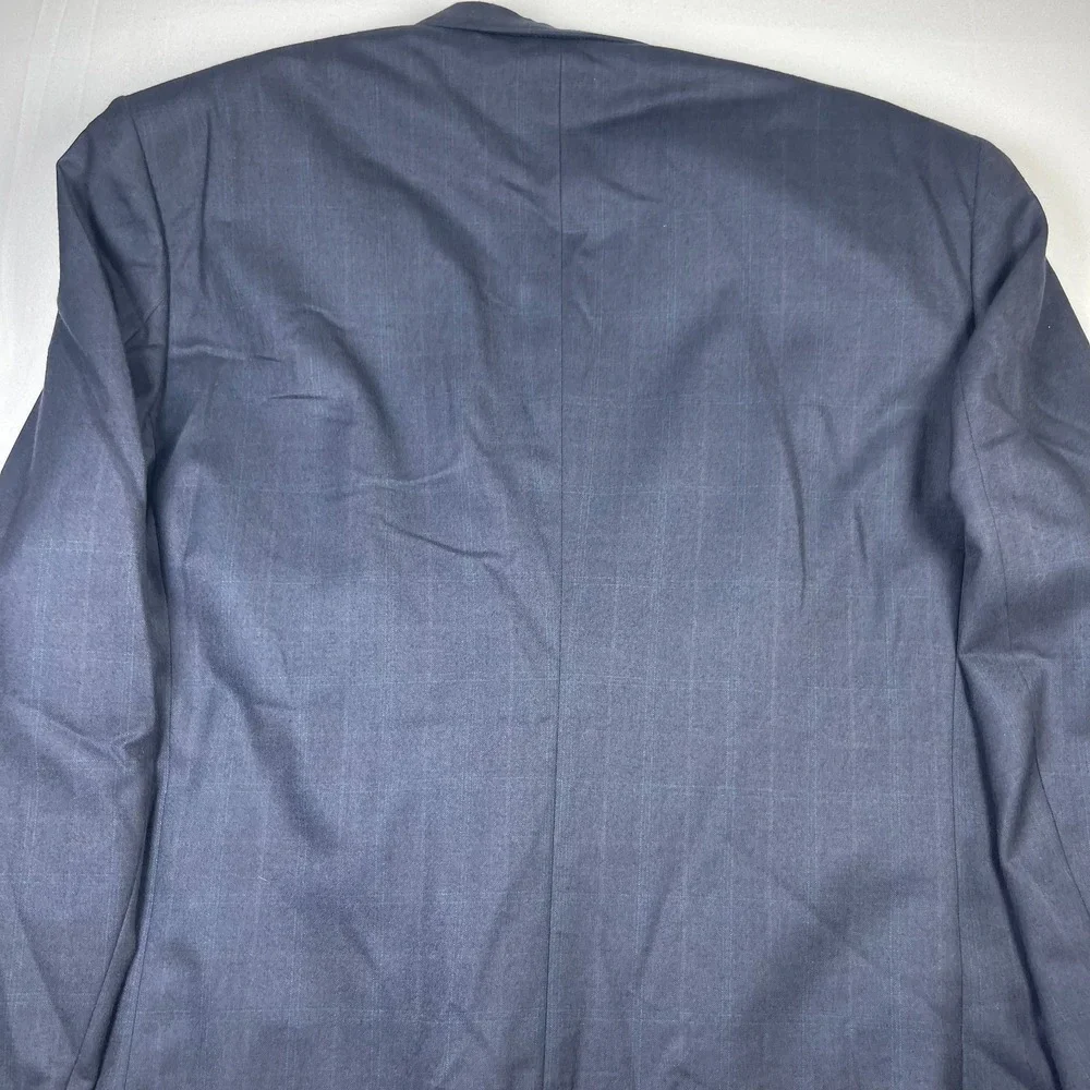 Perry Ellis Men's 45LG Navy 100% Worsted Wool‎ Double-Breasted Big & Tall Blazer